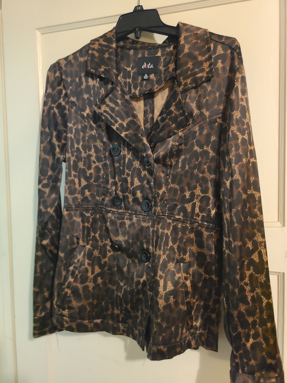Dots Womens Brown Leopard Print Jacket